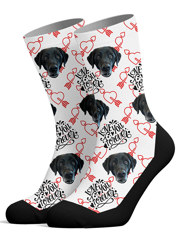 Valentine's Custom Pup Socks.